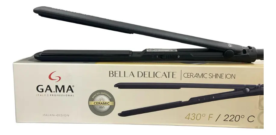 Planchita De Pelo Gama Bella Delicate Ceramic Shine Ion 220ºc Negro