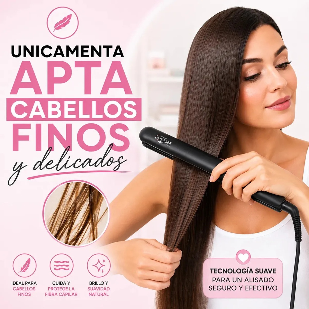 Planchita De Pelo Gama Bella Delicate Ceramic Shine Ion 220ºc Negro