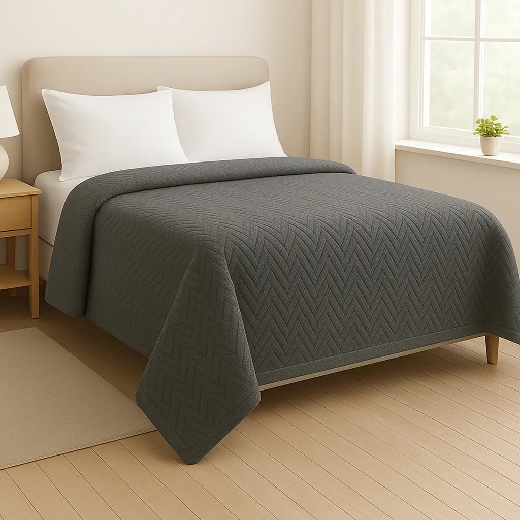 Frazadas Manta 200x230 Dakota Invierno Color Gris Claro Fra340g 1.6 G