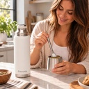 Termo Dakota 1000ml Acero Inoxidable Blanco Botella Térmica Bebidas Incluye Bombilla Acero
