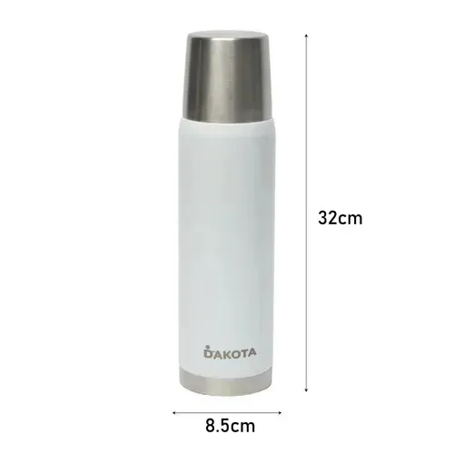 Termo Dakota 1000ml Acero Inoxidable Blanco Botella Térmica Bebidas Incluye Bombilla Acero