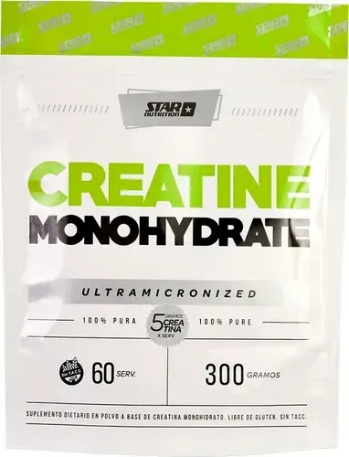 Set 3 Creatina Star Nutrition Monohidratada Polvo Sin Sabor 300g Pack X2 Incluye Shaker500