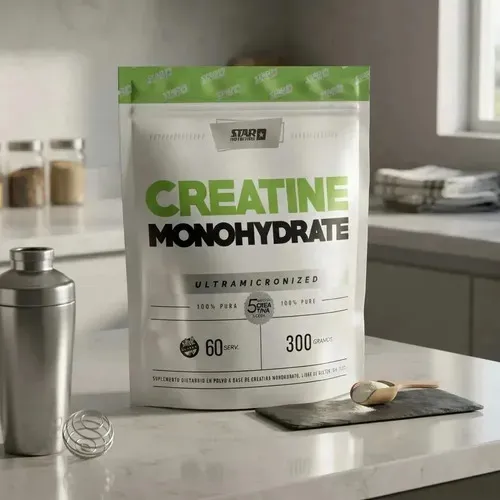 Set 3 Creatina Star Nutrition Monohidratada Polvo Sin Sabor 300g Pack X2 Incluye Shaker500