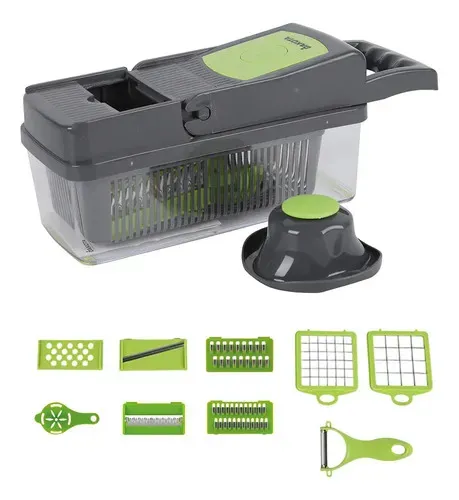Set Cubiertos Tramontina Dynamic Madera 24 Piezas Marrón + Mandolina Cortadora Verduras 14 Piezas Dakota Verde
