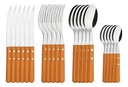 Set Cubiertos Tramontina Dynamic Madera 24 Piezas Marrón + Mandolina Cortadora Verduras 14 Piezas Dakota Verde