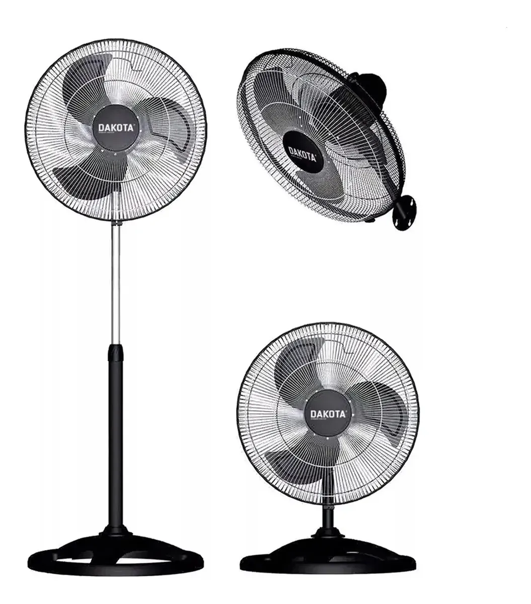 Ventilador Dakota D3090 3 En 1 Silencioso 90w 47 Cm Negro Plateado 3
