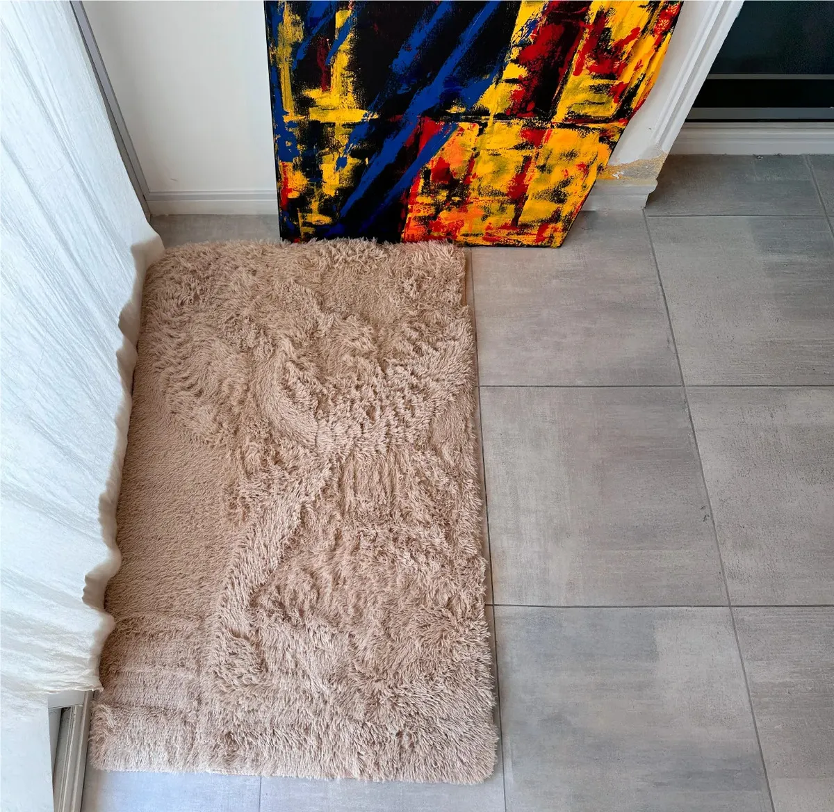 Alfombra Pelo 150x100cm Dakota Suave Antideslizante Multiuso Living Dormitorio Baño Color Marrón 1 M 1.5 M