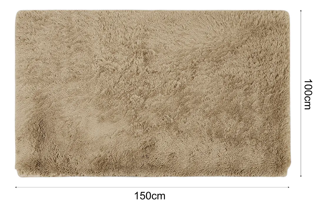 Alfombra Pelo 150x100cm Dakota Suave Antideslizante Multiuso Living Dormitorio Baño Color Marrón 1 M 1.5 M
