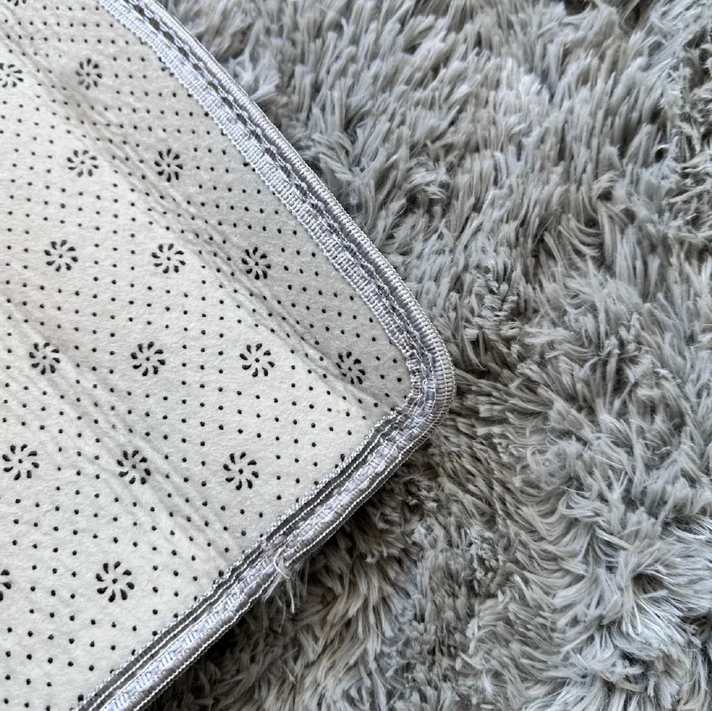 Alfombra Pelo 150x100cm Dakota Suave Antideslizante Multiuso Living Dormitorio Baño Color Gris