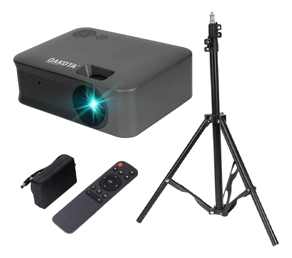 Mini Proyector Portatil Led Dakota 1080p Hdmi Usb Con Tripode Negro