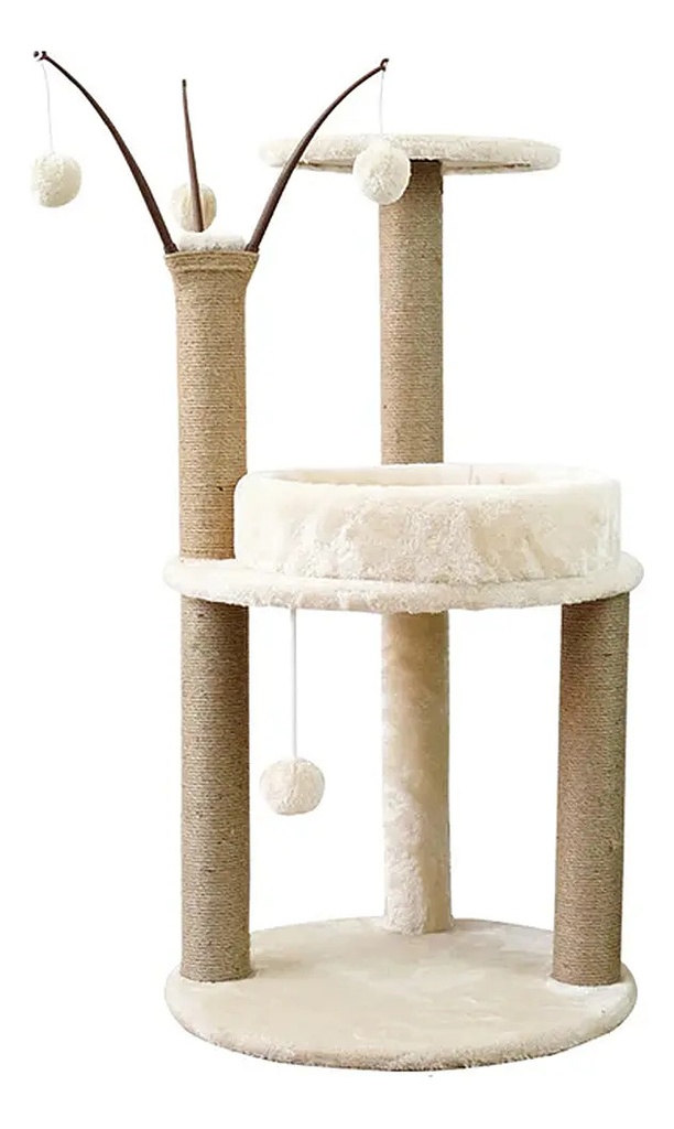 Rascador Gimnasio Torre Imperial Gatos Con Juguete Dakota Terciopelo Sisal