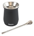 Mate Termico De Acero Inoxidable Dakota M250ss Con Bombilla De Regalo Color Negro