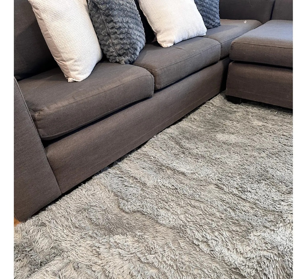 Alfombra Pelo 200x240cm Dakota Alf240 Suave Antideslizante Multiuso Living Dormitorio Baño Color Gris 2.4 M 2 M