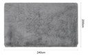 Alfombra Pelo 200x240cm Dakota Alf240 Suave Antideslizante Multiuso Living Dormitorio Baño Color Gris 2.4 M 2 M