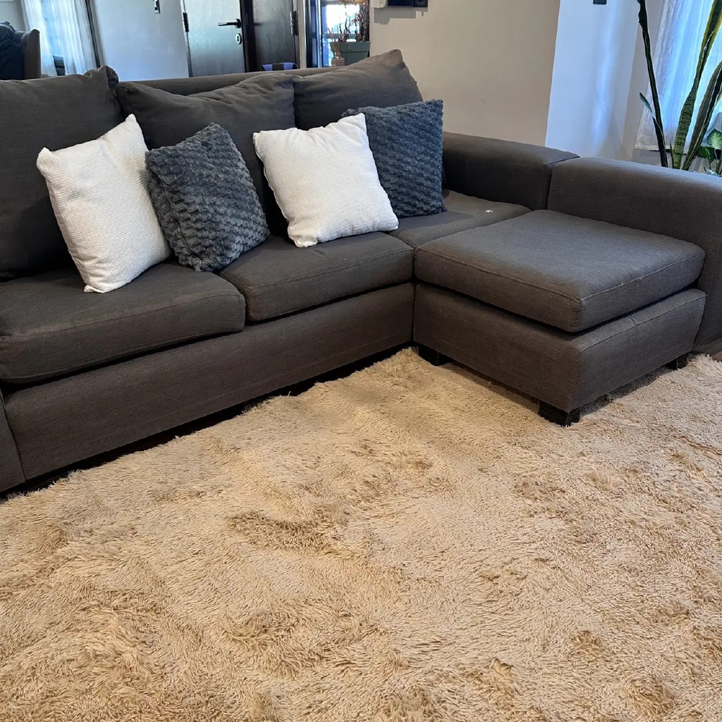 Alfombra Pelo 200x240cm Dakota Alf240 Suave Antideslizante Multiuso Living Dormitorio Baño Color Marron 2.4 M 2 M