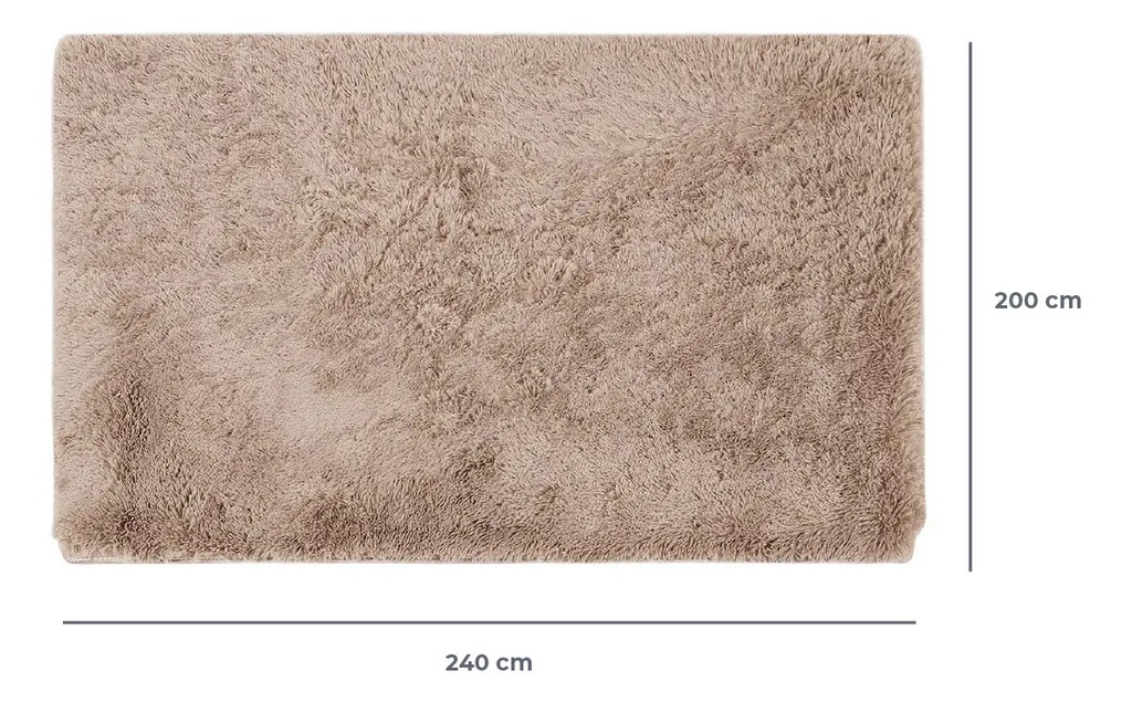 Alfombra Pelo 200x240cm Dakota Alf240 Suave Antideslizante Multiuso Living Dormitorio Baño Color Marron 2.4 M 2 M