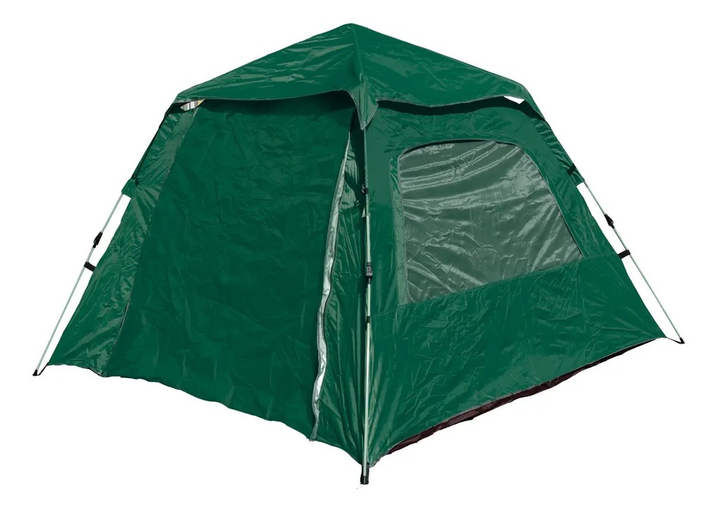 Carpa Autoarmable Para 6 Personas Dakota Automática 240x240x154cm Color Verde Verde Oscuro