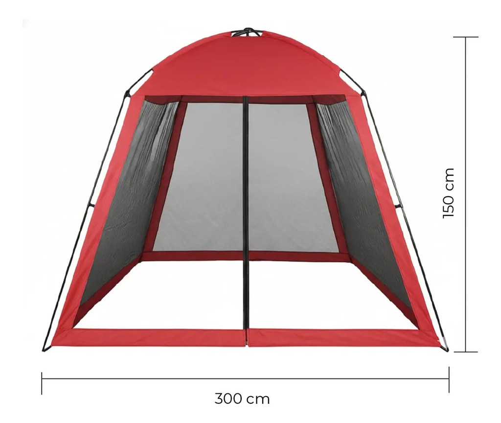 Carpa Gazebo De Facil Armado Dakota 300x300x190cm Color Rojo Rojo Bermellón