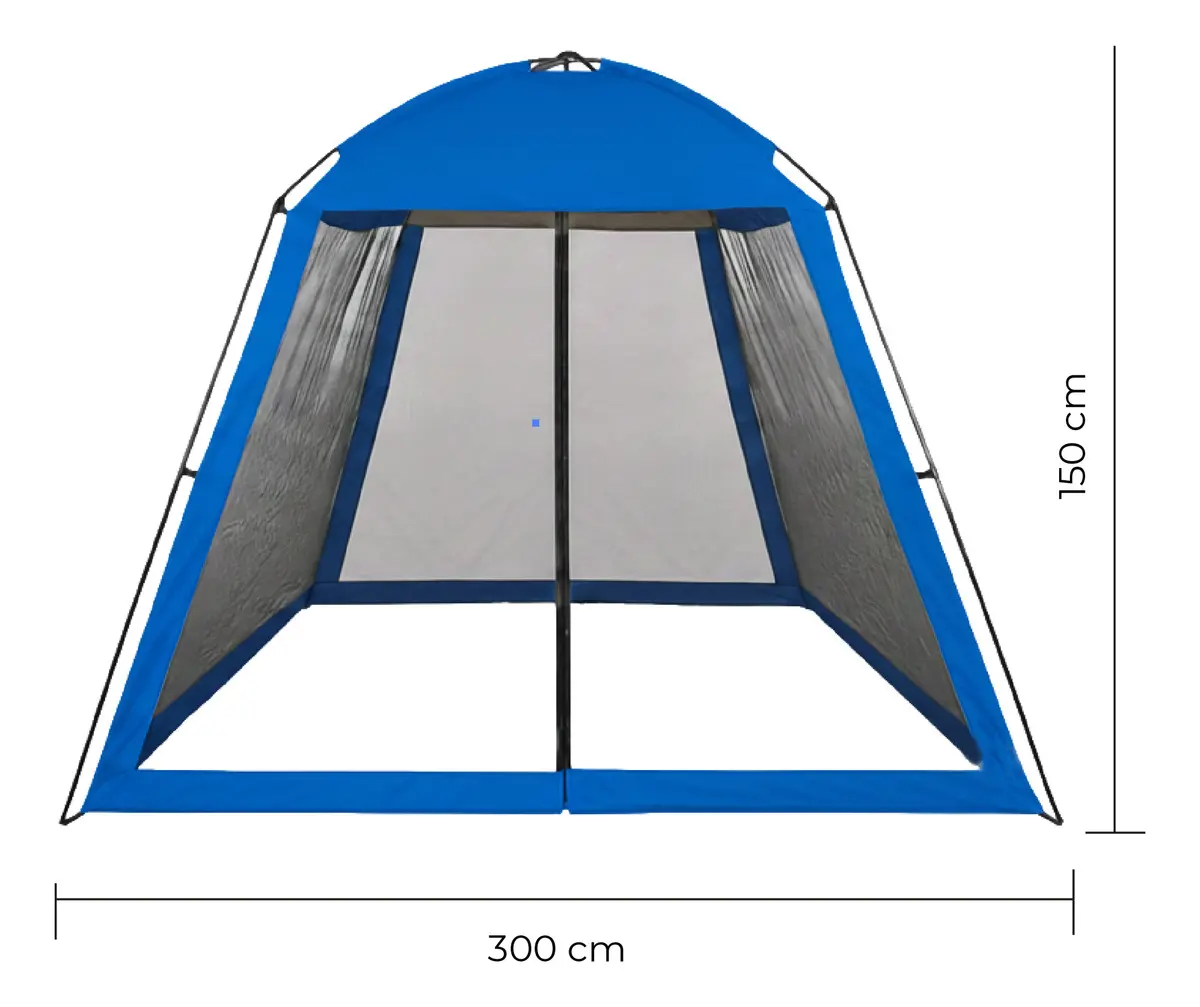 Gazebo 3x3 Armado Facil Paredes + Puerta Completo Color Azul Oscuro Azul Oscuro