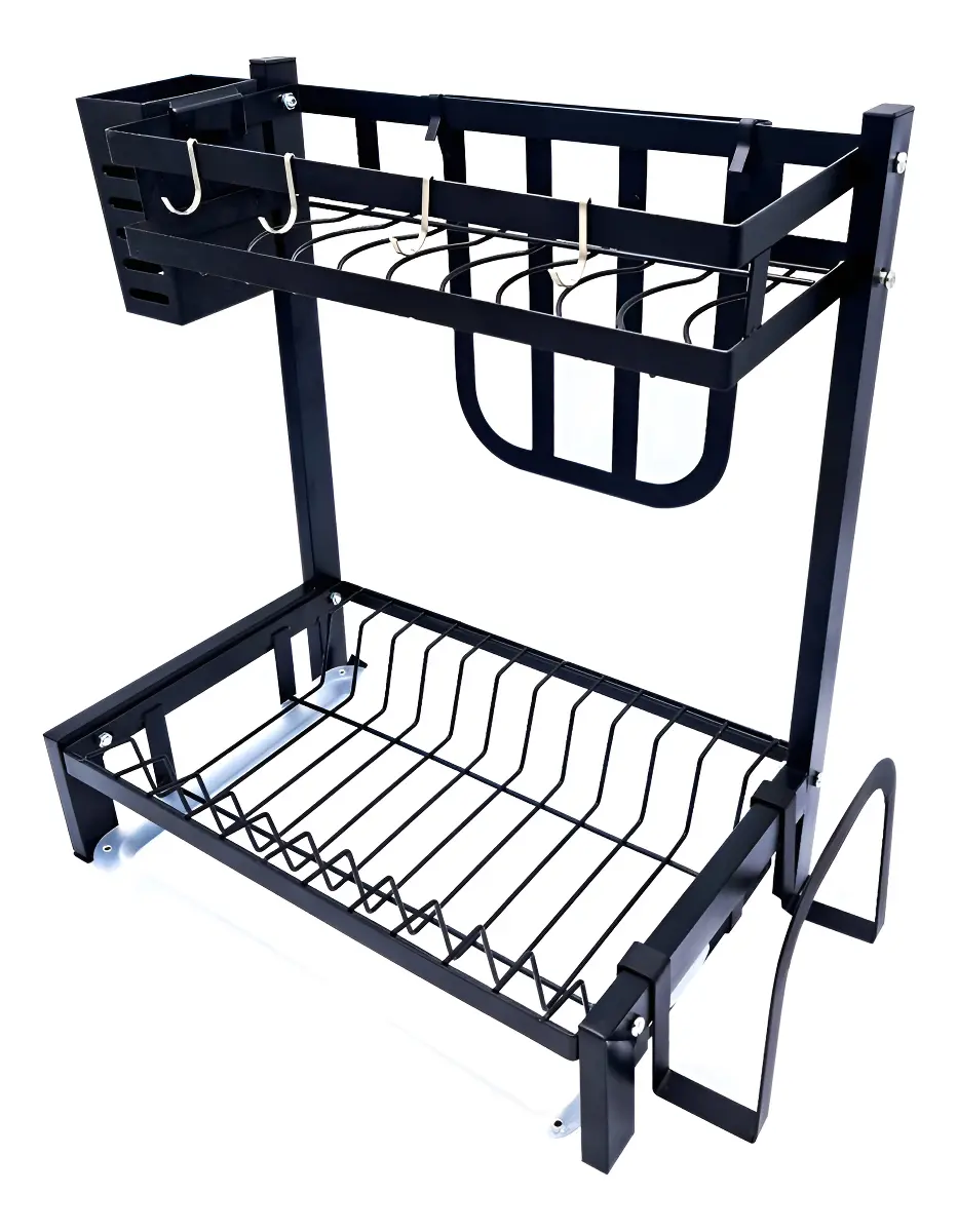 Escurridor Seca Platos Ep20 Dakota Acero 2 Niveles Cocina Color Negro Mate