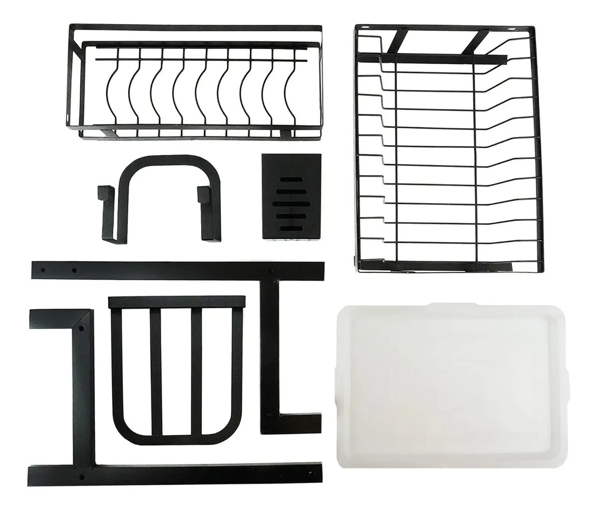 Escurridor Seca Platos Ep20 Dakota Acero 2 Niveles Cocina Color Negro Mate