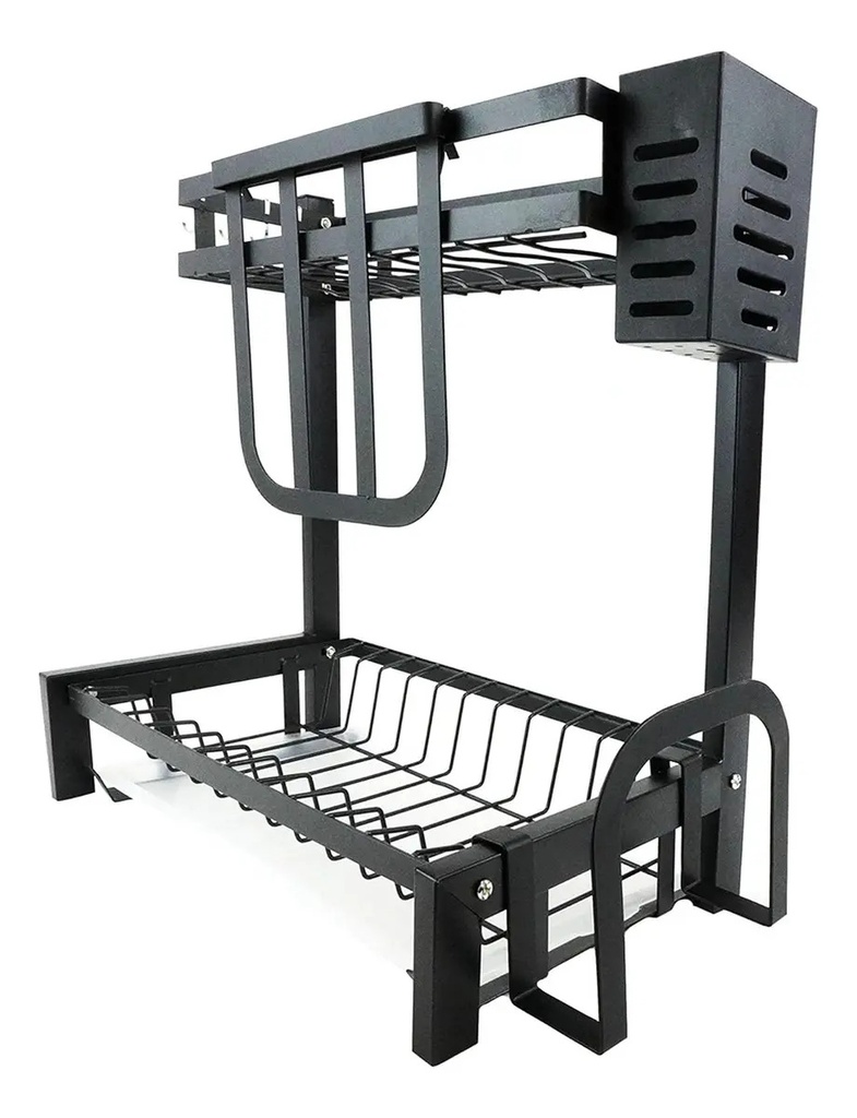 Escurridor Seca Platos Ep20 Dakota Acero 2 Niveles Cocina Color Negro Mate