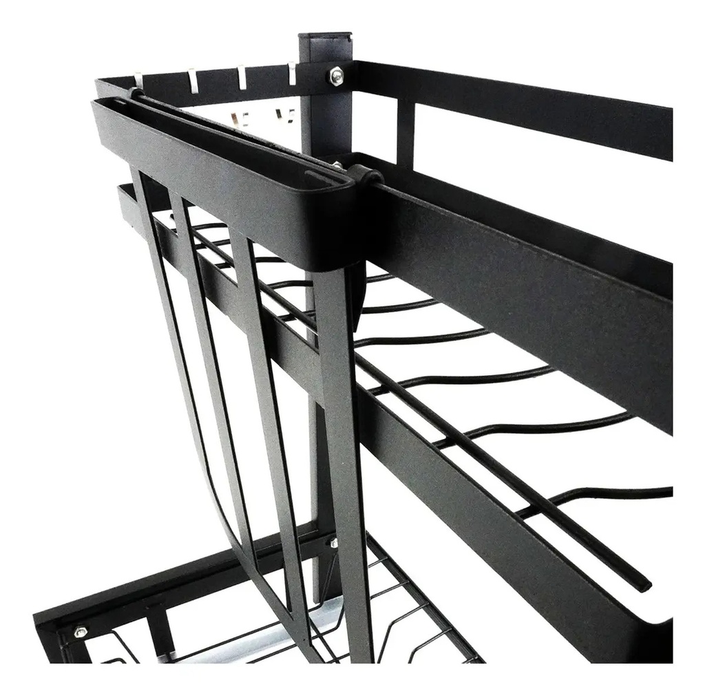 Escurridor Seca Platos Ep20 Dakota Acero 2 Niveles Cocina Color Negro Mate