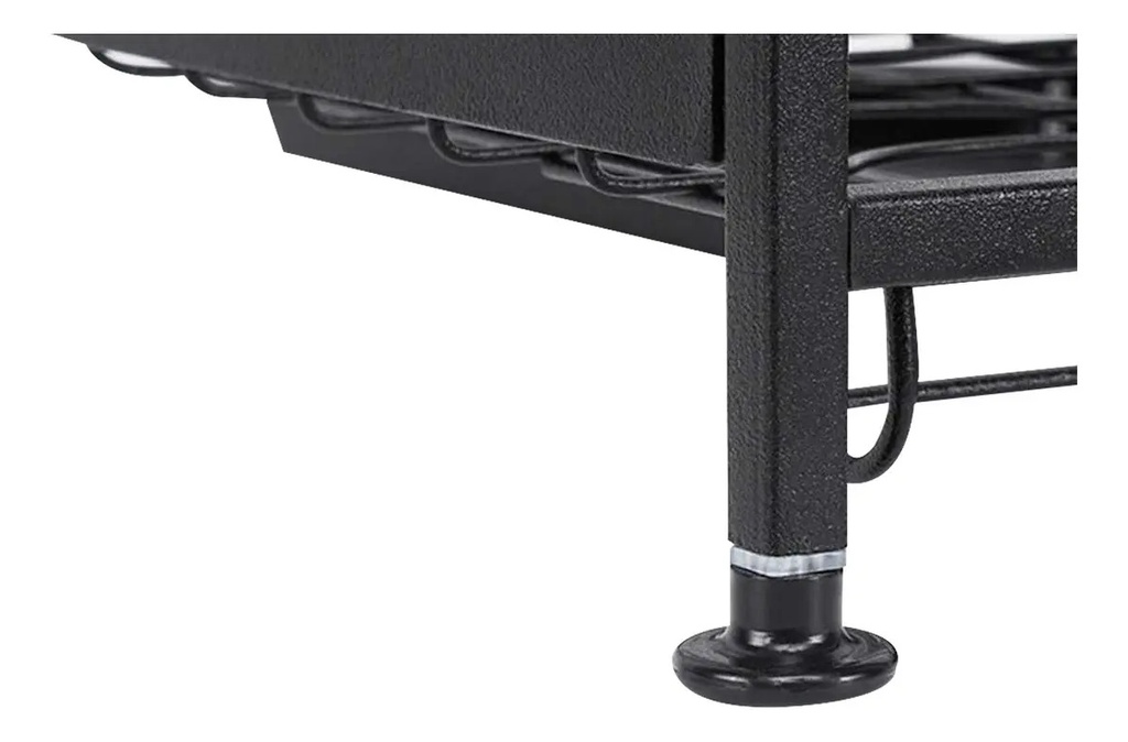 Secaplatos 3 Niveles Dakota Hogar Con Bandeja Porta Cubiertos Ideal Cocina Organizador Negro Mate