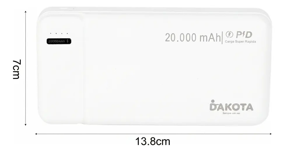 Cargador Portátil Dakota Power Bank Carga Rápida Negro