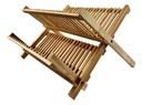 Seca Platos Escurridor De Madera Bambú Dakota 2 Niveles Plegable Marrón