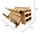 Seca Platos Escurridor De Madera Bambú Dakota 2 Niveles Plegable Marrón