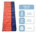 Combo X2 Bolsas De Dormir Térmica Impermeable Dakota Rectangular 10°c A 20°c Azul-naranja Azul-naranjax2 Derecho