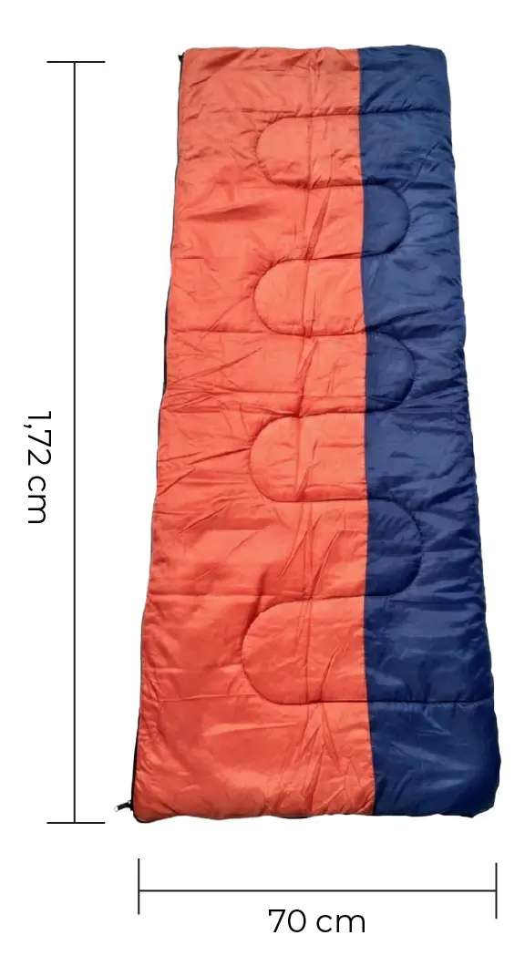 Combo X2 Bolsas De Dormir Térmica Impermeable Dakota Rectangular 10°c A 20°c Azul-naranja Azul-naranjax2 Derecho