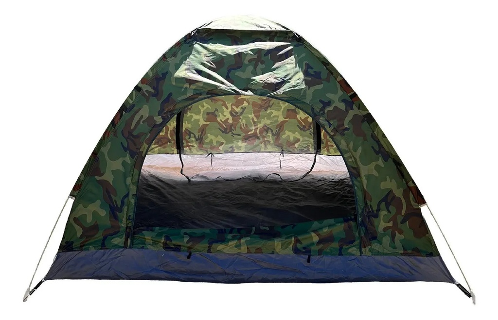 Combo Carpa 4 Personas Autoarmable Camping 200x200x135cm + Colchon Inflable 2 Plaza Con Inflador Verde Militar2