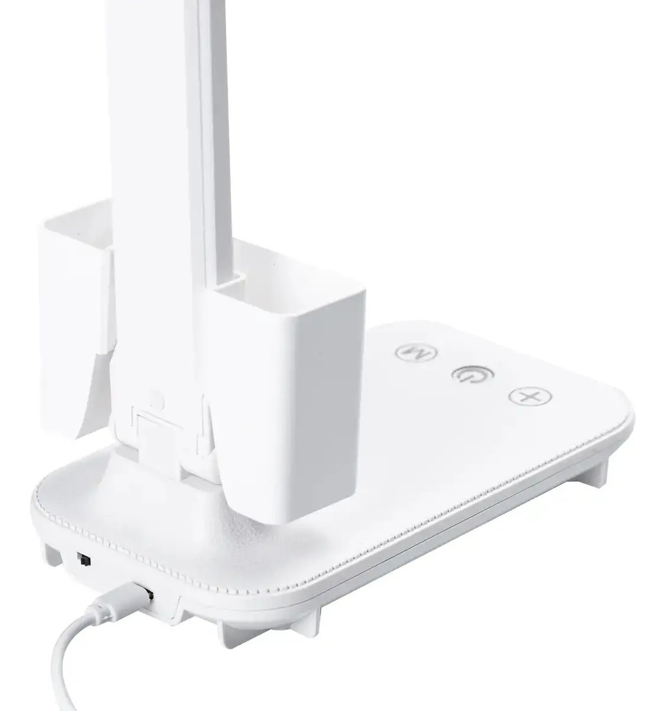 Lampara Velador Vl040 Led Doble Dakota Plegable Mesa Escritorio Flexible Táctil Recargable Lapicero Color Blanco