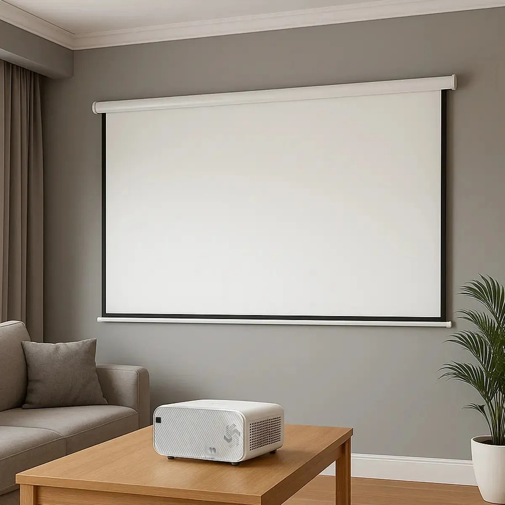 Combo Proyector Wifi Hd + Pantalla 120 Retráctil Cine En Casa