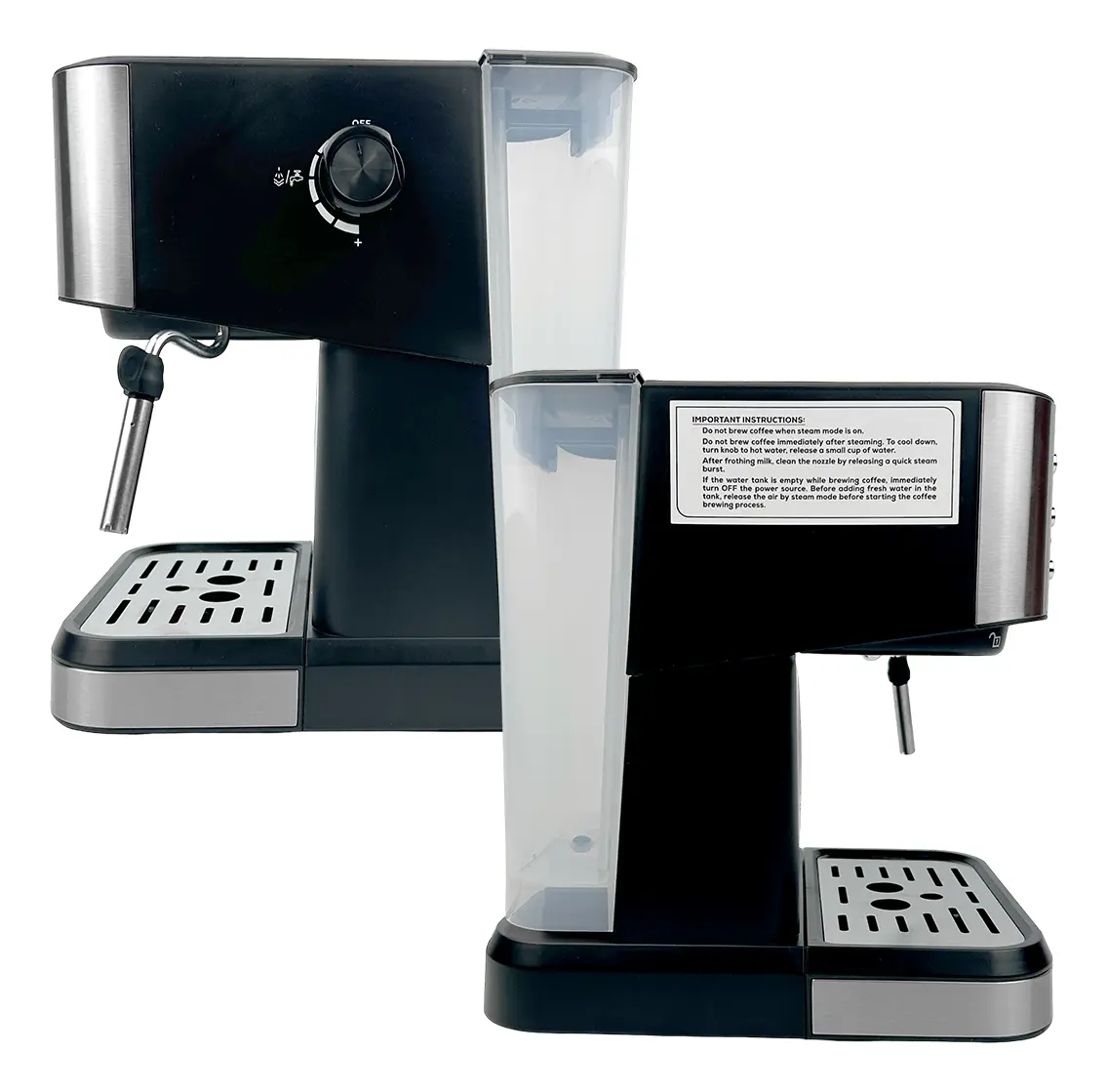 Combo Cafetera Expresso Dakota 3 En 1 20 Bares 1,5l Con Espumador + Vaso Térmico 400ml Plateado