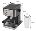 Combo Cafetera Expresso Dakota 3 En 1 20 Bares 1,5l Con Espumador + Vaso Térmico 400ml Plateado