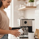 Combo Cafetera Expresso Dakota 3 En 1 20 Bares 1,5l Con Espumador + Vaso Térmico 400ml Plateado