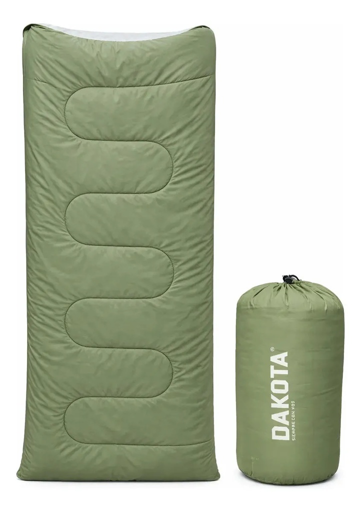 Bolsa De Dormir Térmica Impermeable Dakota Camping Rectangular Temperatura De 10ºc A 20ºc Verde Derecho - Inferior