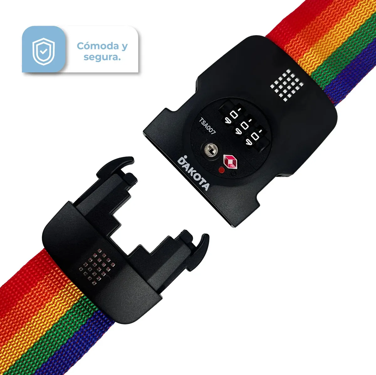 Correa De Seguridad Para Valijas Dakota Con Combinación Numérica Ajustable De 3 Metros En Color Multicolor Lisa