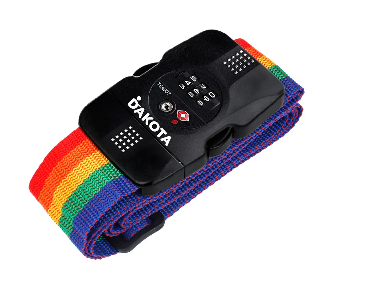 Correa De Seguridad Para Valijas Dakota Con Combinación Numérica Ajustable De 3 Metros En Color Multicolor Lisa