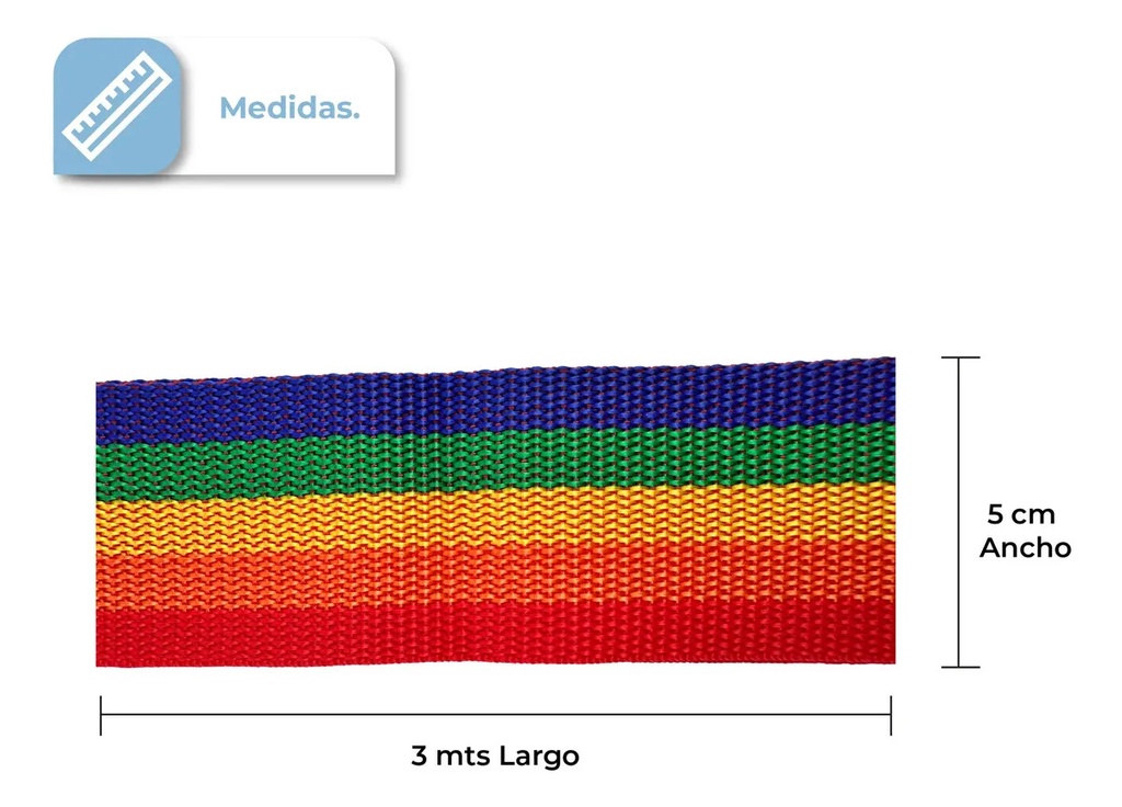 Correa De Seguridad Para Valijas Dakota Con Combinación Numérica Ajustable De 3 Metros En Color Multicolor Lisa