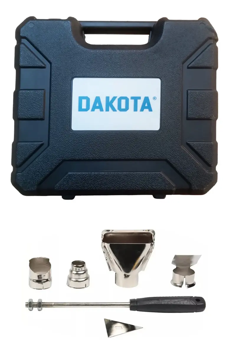 Pistola De Calor 2000w Dakota Linea Pesada Valija Accesorios Azul