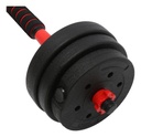 Kit Mancuernas + Pesas Rusas Dakota 20kgs Con Discos Pvc Con Tope A Rosca Negro-rojo