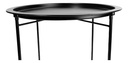 Mesa Ratona Auxiliar Dakota Redonda Plegable Con Bandeja Desmontable Negro