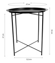 Mesa Ratona Auxiliar Dakota Redonda Plegable Con Bandeja Desmontable Negro