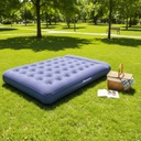 Colchón Inflable 2 Plazas Dakota Con Almohada Incorporada Color Azul, De Pvc Resistente