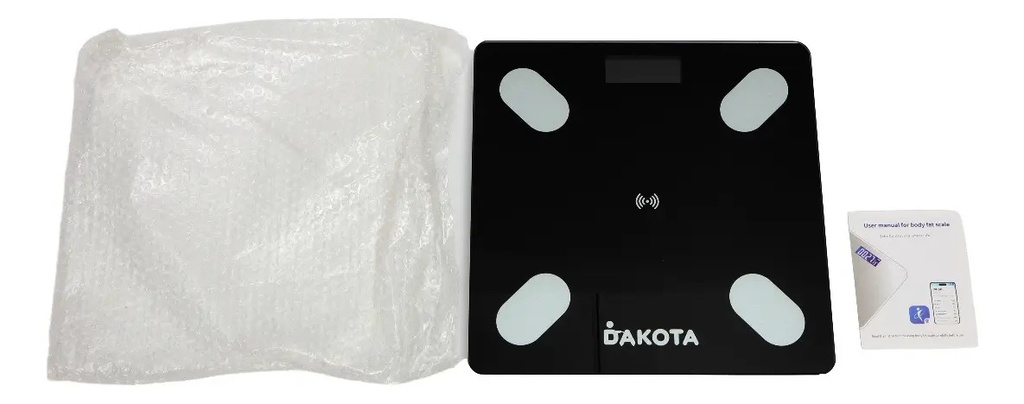 Balanza Digital De Baño Para Personas Dakota 180kg Inalámbrica Bluetooth Negro