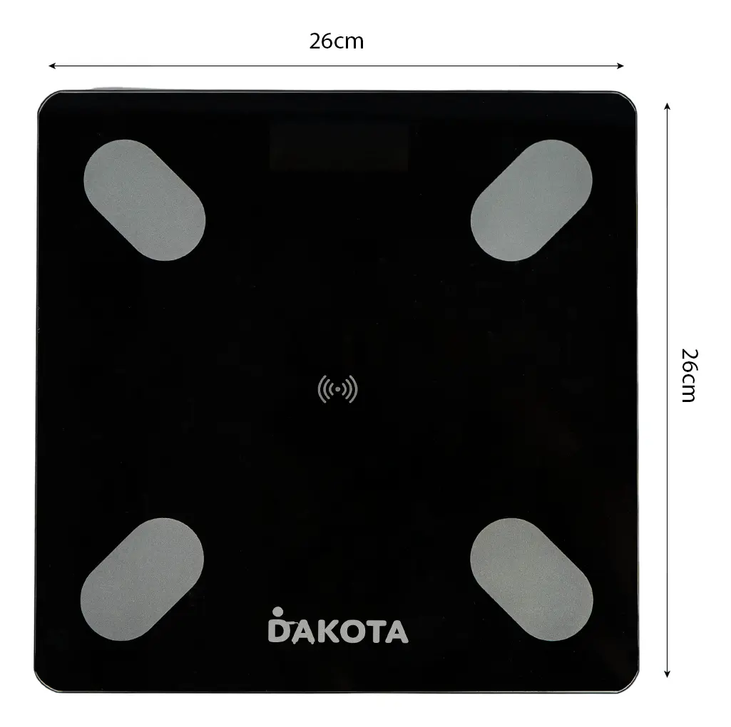 Balanza Digital De Baño Para Personas Dakota 180kg Inalámbrica Bluetooth Negro